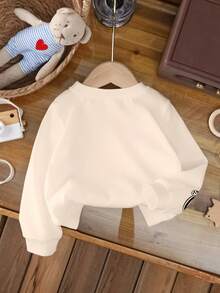 CoComelon X SHEIN Baby Boy Casual Cartoon Pattern Crew Neck Sweatshirt, Autumn - White - View 2