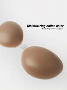 SHAPORA Thick Silicone Nipple Covers, Invisible Bra Lift And Support, Thin Strap Breast Petals For Wedding Dress Photos - Brown - View 2