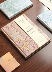 Cirelle 1pc Hardcover A5 Notebook With Embossed Cover, Creative Journal With Lily Theme, Perfect For Women Writing And Note Taking Office School Supplies Journal Book Diary Planne Stationery Supplies Wedding Pink Notebook - Pink - View 4