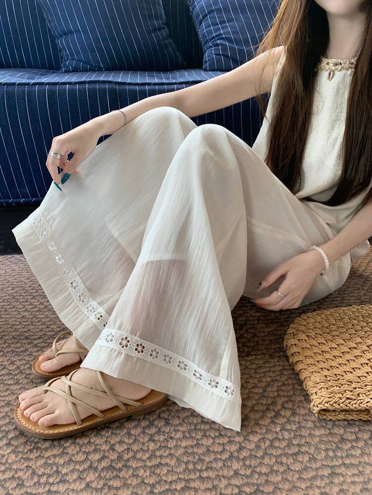 Women's Solid Color Fresh Loose Wide-Leg Versatile Pants, Spring/Summer/Autumn