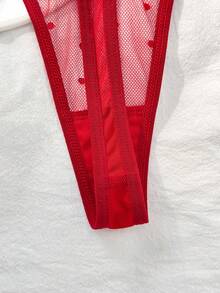 PetitDoll 1pc Women's Ruffle Trim Sexy Thong Panty - Burgundy - View 5