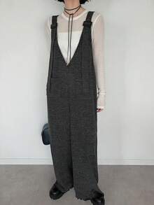 FRIFUL Women's Textured Pocket Adjustable Strap Jumpsuit - Grey - View 4