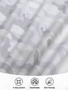 Dewbera 迷彩印花长袖开衩下摆运动连衣裙 - 彩色 - 查看 4