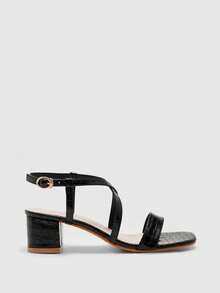 CUCCOO BIZCHIC Sandalias de tacón versátiles y de moda para el uso diario - Negro - Ver 2