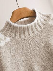 CosyJoli Plus Size Women Contrast Color Drop Shoulder Long Sleeve Casual Loose Pullover Sweater, Autumn/Winter