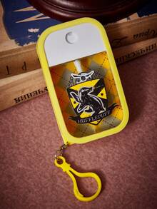 HARRY POTTER X SHEIN 1 pieza Botella de rociado portátil DIY con fondo de dibujos animados amarillo y gris con patrón de tejón - Amarillo - Ver 3
