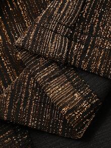 DAZY Women's V-Neck Ruched Waist Sequin Design Fitted Elegant Dress, Suitable For Banquet Maxi Dress Sundress - Brown - View 7