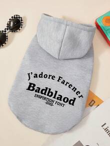 PETSIN 1件宠物猫狗帅气时尚灰色休闲英伦舒适保暖无袖连帽狗帽衫 - 灰色 - 查看 8