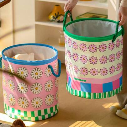 Joivida 1pc Collapsible Laundry Hamper, Portable Dirty Clothes Basket With Handles, Foldable Laundry Bag For Bathroom, Bedroom, Dorm, Travel, Space Saving Storage