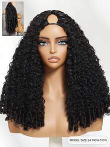 Curly V Part Glueless Wear Go Wig With Finger Coil Ends Invisi With Drawstring Clip-In 100% Human Hair Wigs Fit For All Sizes Beginner Friendly InvisiBlend™ - SNatural - View 3