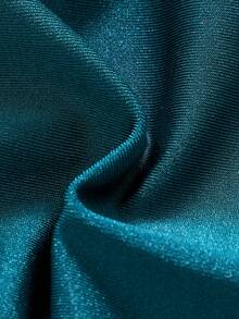 Swim Vcay Maiô Bikini Sexy e Elegante com Contraste de Cores e Contas, Adequado para Praia, Festa, Férias