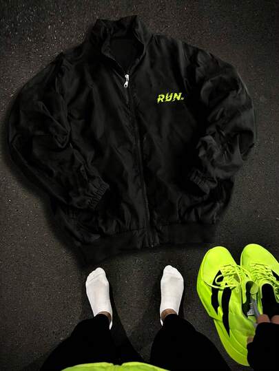 Sport MetroGents 男士字母印花长袖运动夹克