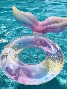 1pc Mermaid Underarm Swimming Ring, Transparent Thickened Glitter Buoyancy Swimming Ring