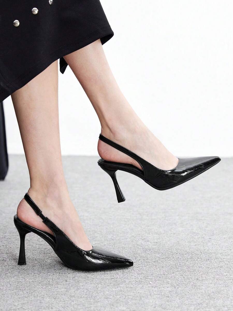 CUCCOO BIZCHIC 女士时尚百搭尖头高跟鞋 - 黑色 - 查看 1