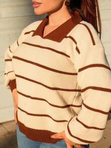 Lupita Cardoza Women's Casual Colorblock Striped Knit Turtleneck Sweater, Autumn/Winter - Multicolor - View 5