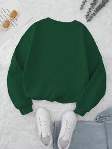 INAWLY 绣有“成为光”字样的基督教圆领卫衣 | 基督教运动服，信仰运动服，女士刺绣圆领标语长袖抓绒卫衣