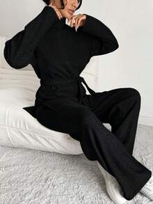 EURMUSE 純色高領休閒毛衣2入組