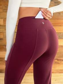 OutZeal Women UV Protection Cool Touch Tummy Control Back Pocket Flared Sports Pants Daily Casual - Red Violet - View 4