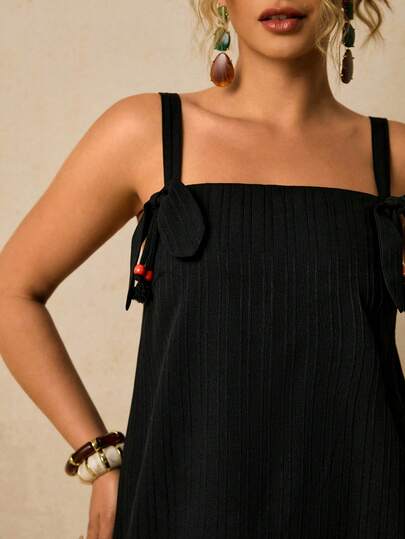 Travachic Plus Size Dam Svart Körsbärsdekorerad Camisoletopp