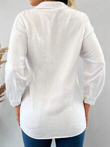 EURMUSE 100%纯棉 100%纯棉落肩纯色长款衬衫 夏季上衣 度假服装