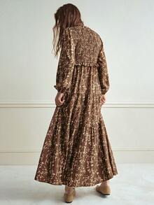 Écloséra Women's Ditsy Floral Ruffle Hem Dress, Autumn/Winter