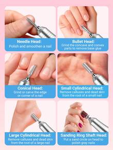 Teckwe 专业可充电式45000转/分钟美甲钻，便携式电动打磨机，丙烯酸凝胶研磨工具，配有6个钻头和砂带，适用于美甲、修脚、雕刻、抛光，沙龙及家庭使用 - 白色 - 查看 4