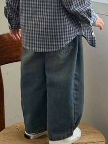 DAZY 男童宽松水洗做旧牛仔裤，休闲复古街头风，四季皆宜