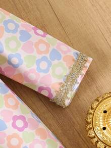 SHEIN 女童复古花卉蕾丝边长袖连衣裙，秋季 - 彩色 - 查看 7