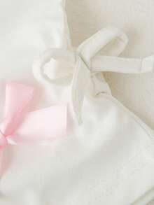 SHEIN Playful Pals 女婴白色蝴蝶结短袖T恤搭配蓝色牛仔百褶裙套装，休闲时尚，适合春秋季穿着，可用于上学、聚会、日常穿着、旅行和通勤。 - 彩色 - 查看 5