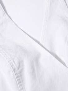 SHEIN MOD Robe en jean d'été pour femmes, col ras-du-cou sans manches, croisé et noué, couleur unie - Jean bleu - Voir 6