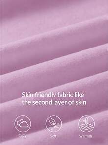 SHEIN BASICS 女士休闲纯色针织修身常规领长袖T恤 - 紫色 - 查看 3