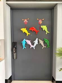 Zazumi 1pc Cute Dolphin Design Mini Refrigerator Magnets Ocean Animal Theme Kitchen Office Decorative Accessories Christmas Stocking Fillers Holiday Gift Ideas Coastal Style Must Haves - Multicolor - View 9
