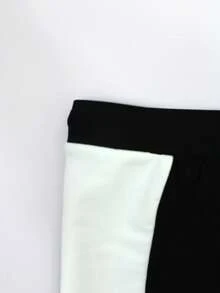 Manfinity Swimmode 男士撞色拼接字母印花泳裤 - 藏蓝色 - 查看 6