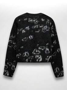 NEON BLANC Jersey de cuello redondo con corte holgado para hombre, adecuado para otoño/invierno - Negro - Ver 2