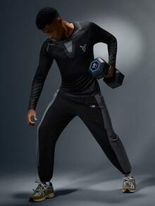 Manfinity Sport Corelite Quần jogger nam dáng rộng, chất liệu thoải mái, có dây rút, phù hợp cho mọi mùa. - màu đen - Xem 5