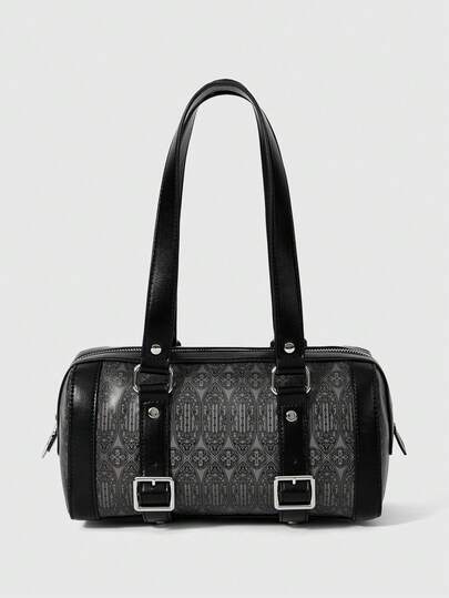 Grunge Punk Bolso de mano casual y versátil para uso diario con diseño de hebilla para mujeres