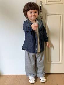 Dazy Kids Toddler Boys' Hooded Washed Vintage Denim Jacket - Blue - View 8