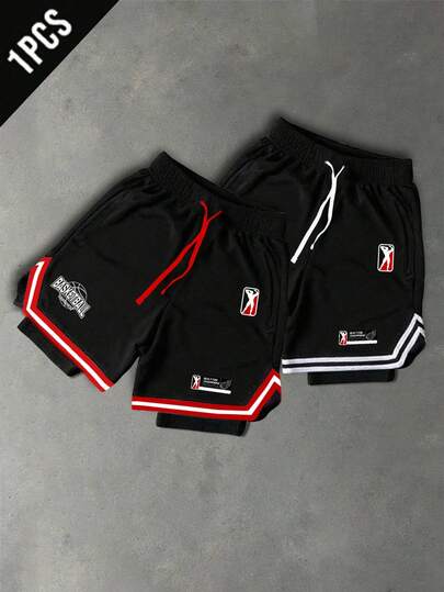 Sport MetroGents 1pc Men's Casual Sports 2 In 1 Drawstring Shorts Gym Shorts Athletic Shorts Sweat Shorts Men Basketball Shorts Athletic Short