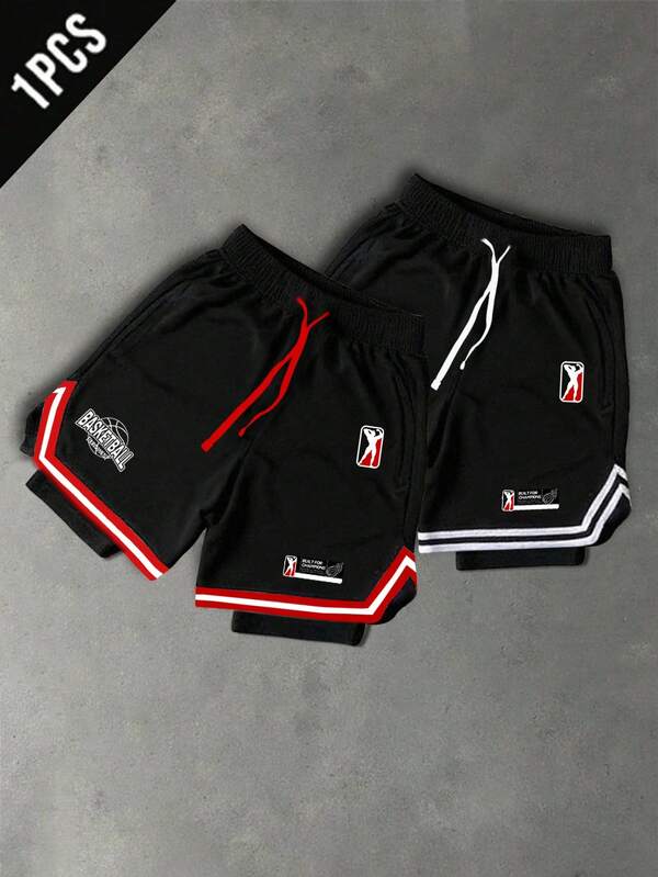 Sport MetroGents 1pc Men's Casual Sports 2 In 1 Drawstring Shorts Gym Shorts Athletic Shorts Sweat Shorts Men Basketball Shorts Athletic Short