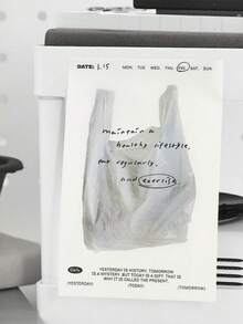 Joivida 30张早餐主题便利贴备忘录，办公学习计划贴纸，可爱日常记事本，美食主题日记用品 - 白色 - 查看 8