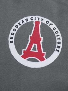 Manfinity Campus Court Herren Rundhals Kurzarm Kontrast Farbe Lässig Sommer vielseitiges T-Shirt, Herren Retro Hemd Paris Hemd Sportjersey - Grau - Übersicht 5