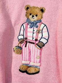 CovetEZ 女士马卡龙粉色泰迪熊毛衣，马卡龙粉色增添青春魅力！超级显瘦的颜色！可爱的圣诞家居服，适合秋冬季节穿着，女士舒适秋冬服装，2025秋冬女装系列 - 彩色 - 查看 8