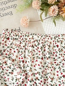 LMoss Kids 2pcs Baby Girl Ditsy Floral Sleeveless Top And Pants Set