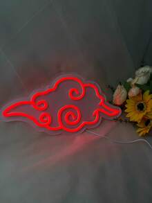 Red Cloud LED Neon Lights, Anime-Style Wall Decoration, Ideal Bedroom, Game Room, Male-Only Space - Switch Control, No Battery Required, USB Power Supply, Perfect Gift For Anime Fans - Red - View 3