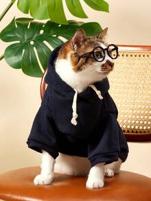 PETSIN 1 Pc Pet Cat Dog Universal Navy Blue Fashionable Casual Handsome Dog Hooded Sweatshirt - Navy Blue - View 6