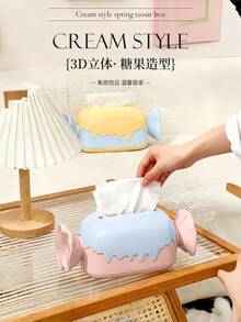Joivida Dispensador de pañuelos de diseño de caramelo con carga de resorte, decoración de mesa de comedor y sala de estar, estilo escandinavo, artículo esencial para el hogar, relleno de calcetines navideños, ideas de regalo para fiestas - Multicolor - Ver 5
