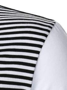 Manfinity Homme Men's Striped Short Sleeve Casual Commuter Polo Shirt Golf Shirt For Men Mens T Collar T Shirt Men Summer Outfits Zipper Polo Shirt Men T Shirts - Multicolor - View 5