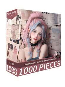 1000 Pcs Jigsaw Puzzle , Large Puzzle 70x50cm, Landscape & Cartoon Art, Stress Relief Gifts, Home Decor, Family & Party Activities - Multicolor - View 9