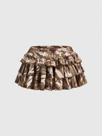 Grunge Punk Minifalda retro vintage de cintura baja, súper sexy, estilo Y2K del milenio, con estampado de camuflaje para mujeres