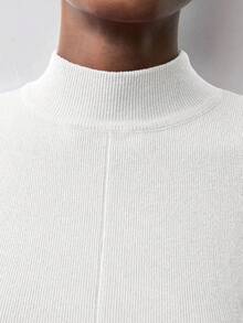 Áo len ngắn tay dáng ôm phối màu MAIJA Y2K Crop Knit - trắng - Xem 2